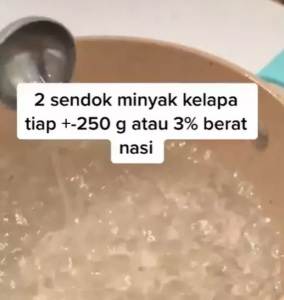  masukkan minyak kelapa.